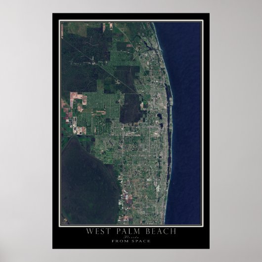 Poster van West Palm Beach Florida Satelliet (Voorkant)