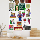 Poster van wijn, Beaujolais Nouveau (Keuken)