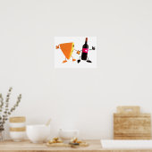 Poster van wijn en kaas (Keuken)