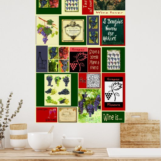 Poster van wijn, Franse wijn (Keuken)