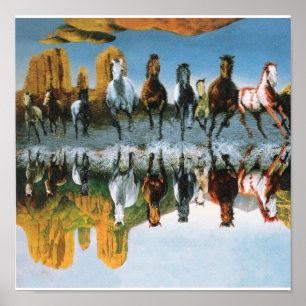 Poster van wilde paarden