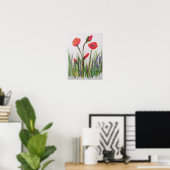 Poster van wilde papaver (Thuiskantoor)
