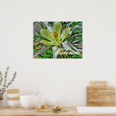 Poster van witte bloemen (Keuken)