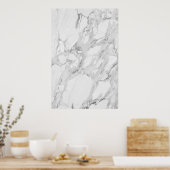 Poster van witte en grijze marmer (Keuken)