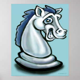 Poster van witte paarden
