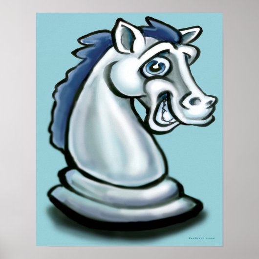 Poster van witte paarden (Voorkant)