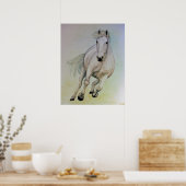 Poster van witte paarden (Keuken)
