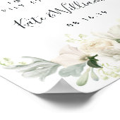 Poster van witte Vintage Floral Wellcome (Hoek)