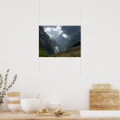 Poster van wolken en bergen (Keuken)