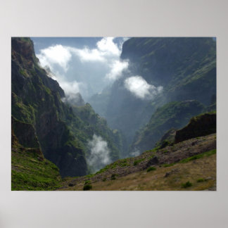 Poster van wolken en bergen