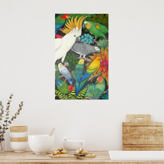 Poster van wortelen en bromeliades (Keuken)