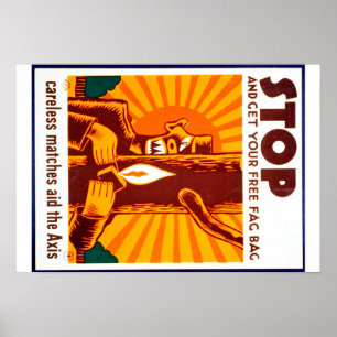 Poster van WPA voor bosbrandpreventie