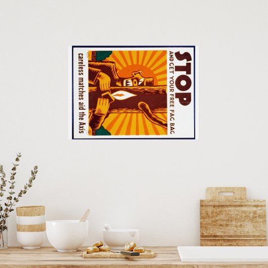 Poster van WPA voor bosbrandpreventie (Keuken)