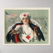 Poster van WWII met American Red Cross Print (Voorkant)