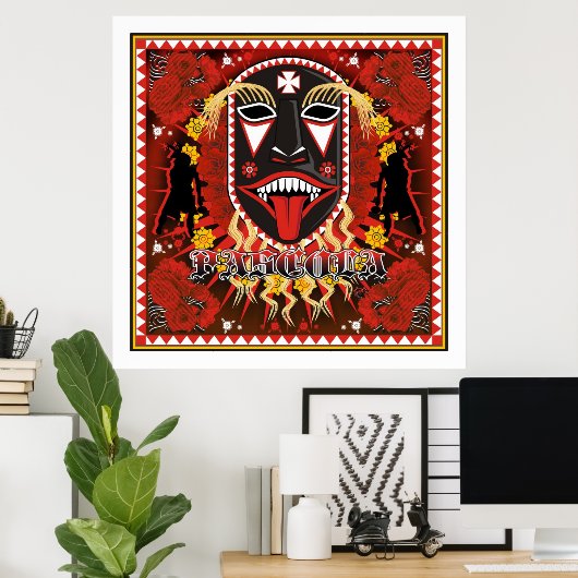 poster van yaqui pescula mask (Thuiskantoor)