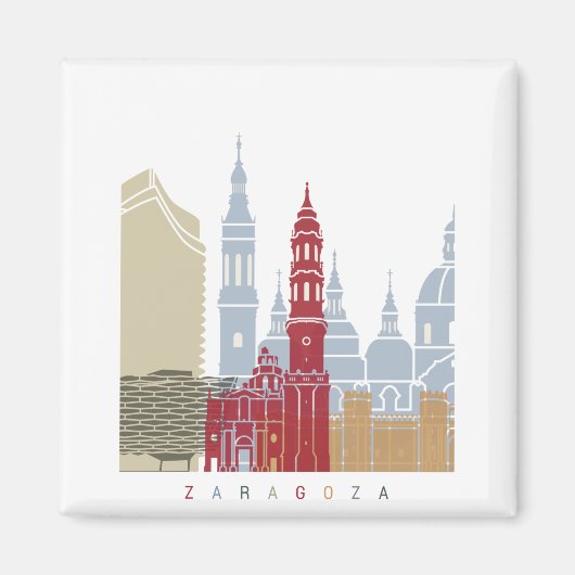 Poster van Zaragoza skyline Magneet (Voorkant)