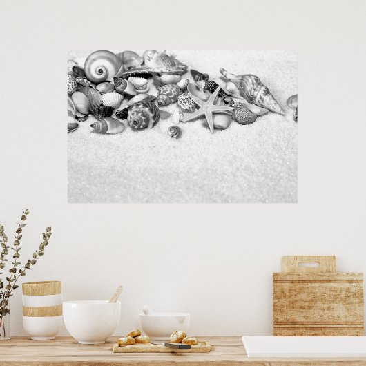 Poster van zeeschelpen (Keuken)