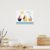 Poster van zeilboten voor kinderen (Keuken)