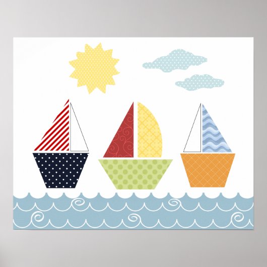 Poster van zeilboten voor kinderen (Voorkant)