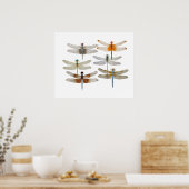 Poster van zes libellen (Keuken)