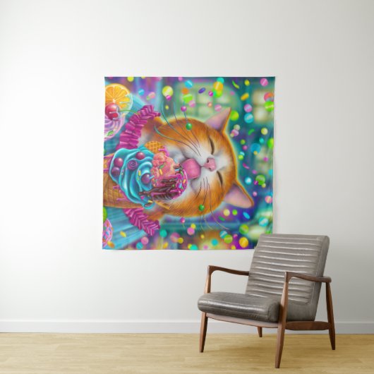 Poster van zoete katten wandkleed (In Situ (horizontaal))