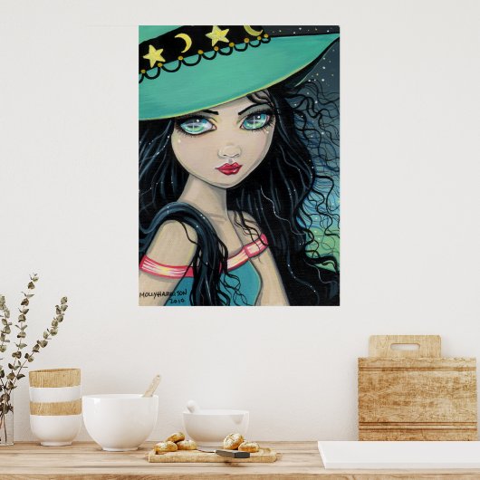 Poster van zoete witch Print van Molly Harrison (Keuken)