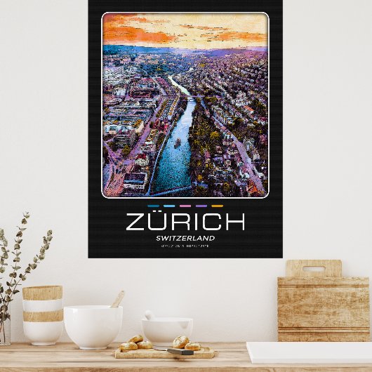 Poster van Zürich (Keuken)