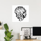 Poster van zwarte en witte oester Shell (Thuiskantoor)