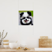 Poster van zwarte en witte pommeren (Keuken)