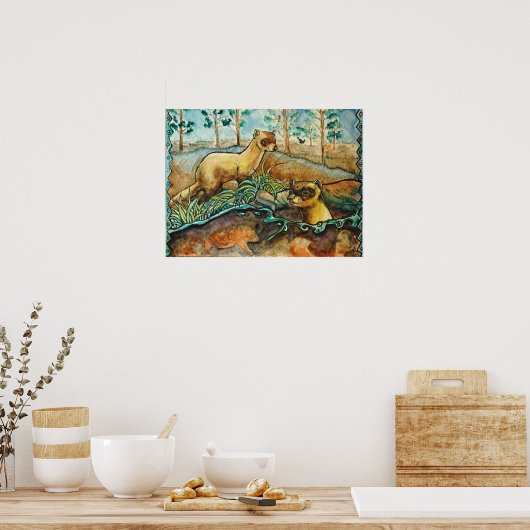 Poster van zwarte fretten (Keuken)