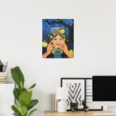 Poster Vangst en vrijgave (vuurvliegjes) (Thuiskantoor)