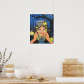 Poster Vangst en vrijgave (vuurvliegjes) (Keuken)