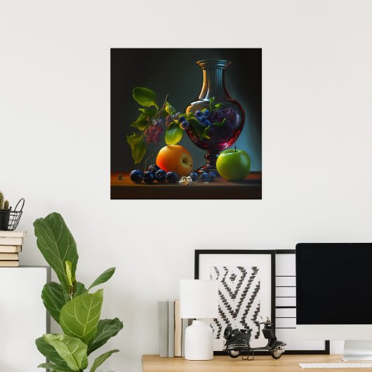 Poster Vase en fruit (Thuiskantoor)
