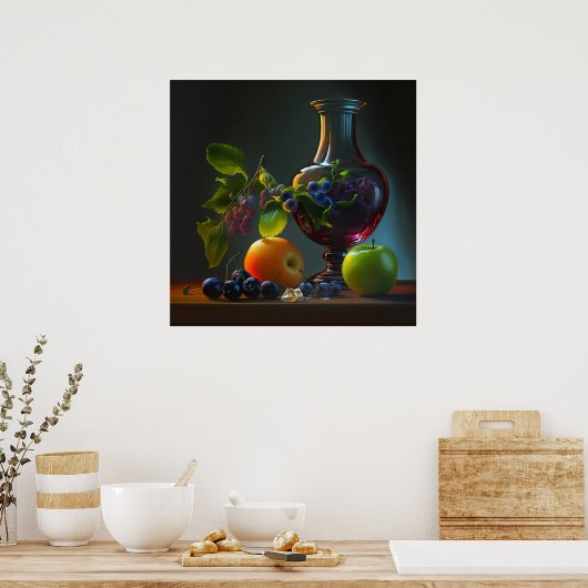 Poster Vase en fruit (Keuken)