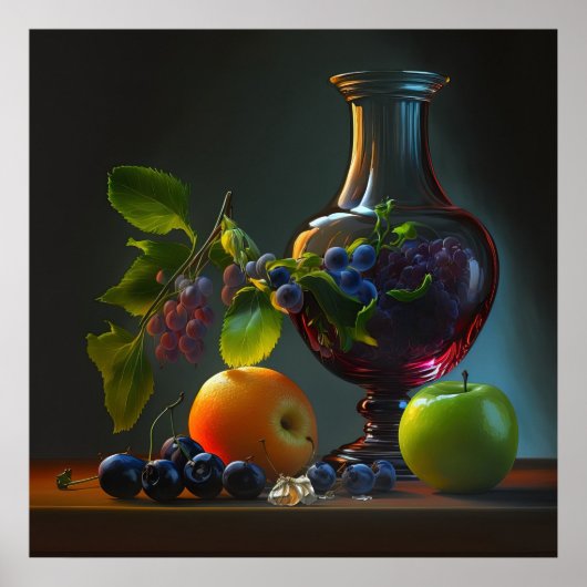 Poster Vase en fruit (Voorkant)