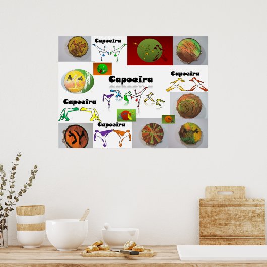 poster vechtsport capoeira kicks (Keuken)