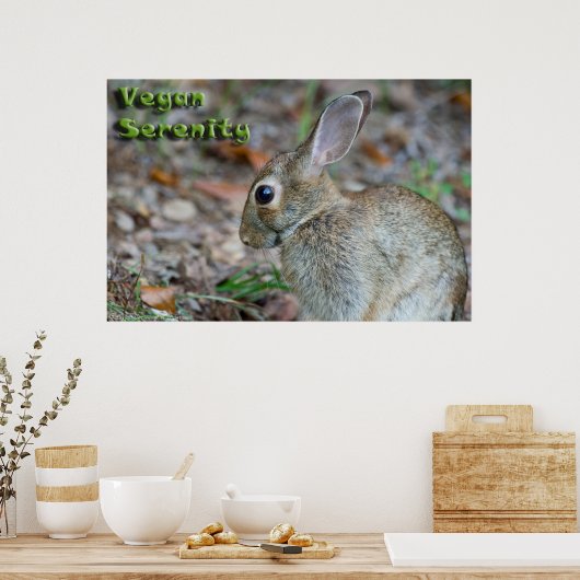 Poster Vegan Serenity Bunny (Keuken)