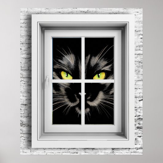 Poster Venster Uitzicht (Voorkant)