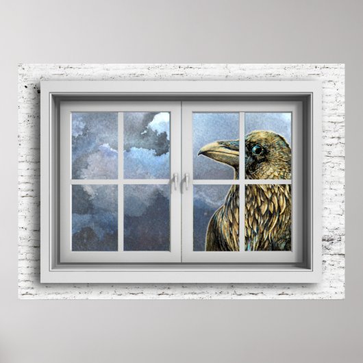 Poster Venster Uitzicht (Voorkant)