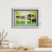 Poster Venster Uitzicht (Keuken)