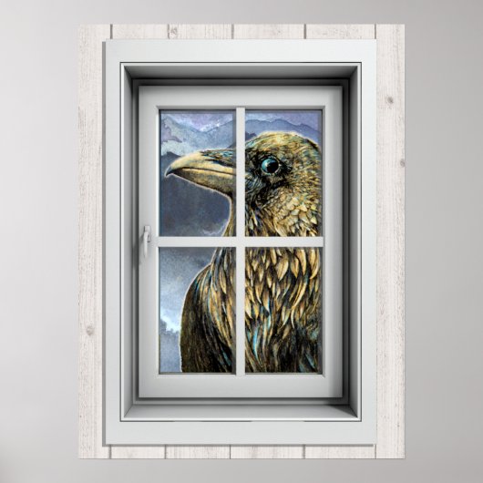 Poster Venster Uitzicht (Voorkant)