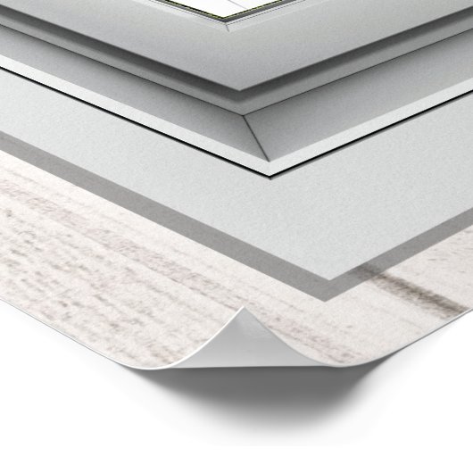 Poster Venster Uitzicht (Hoek)