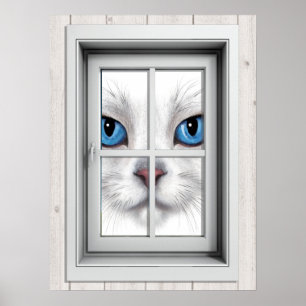 Poster Venster Uitzicht