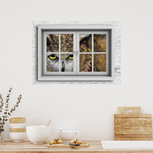 Poster Venster Uitzicht (Keuken)