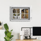 Poster Venster Uitzicht (Thuiskantoor)