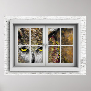 Poster Venster Uitzicht