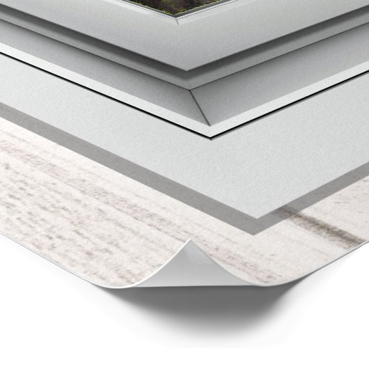 Poster Venster Uitzicht (Hoek)