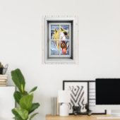 Poster Venster Uitzicht (Thuiskantoor)