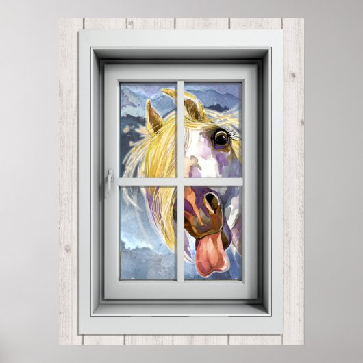 Poster Venster Uitzicht (Voorkant)