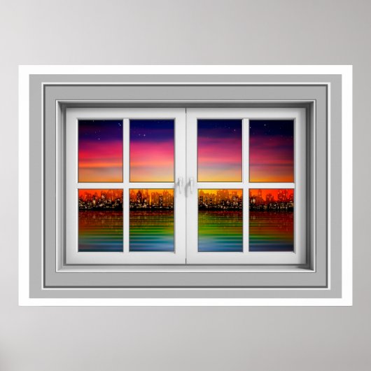 Poster Venster Uitzicht (Voorkant)